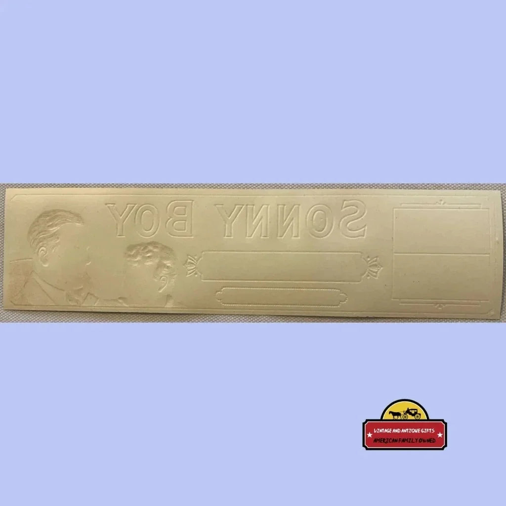 Vintage Sonny Boy ๐ธ NOS Chromolithograph Cigar Box Label Embossed Cellophane Collectible