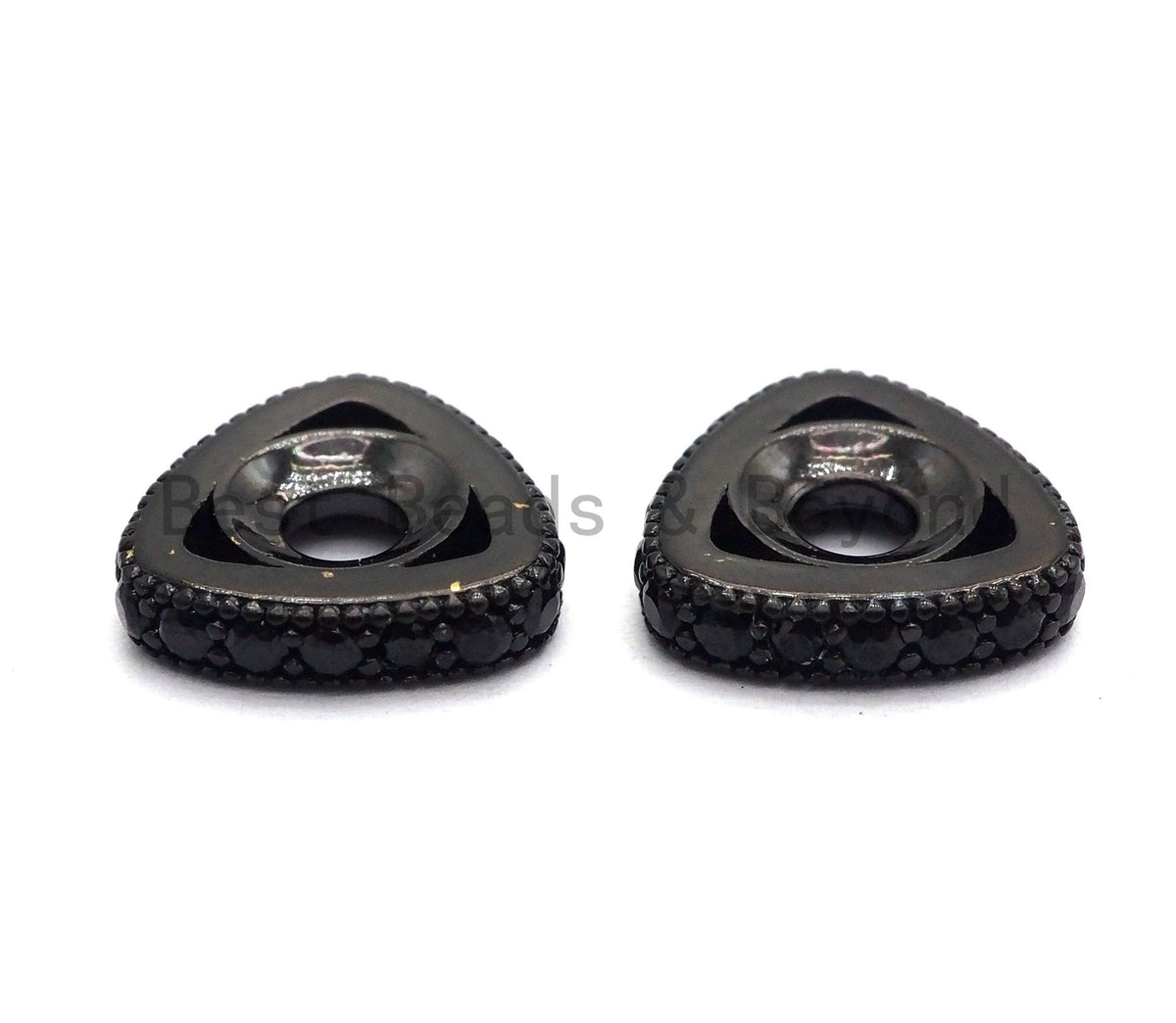 Black CZ Pave Large Hole Triangle Spacer, sku#C94