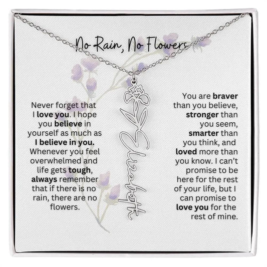 Birth Flower Necklace | Heartfelt Gift for Bonus Daughter from Stepmom or Stepdad