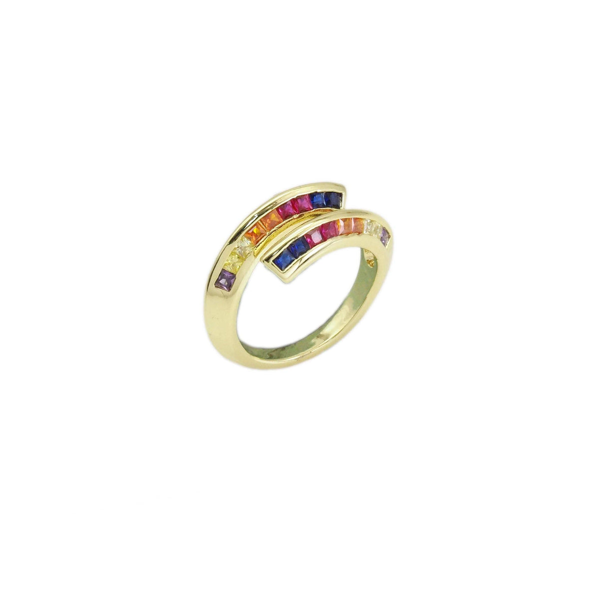 Colorful Clear CZ Baguette CZ Adjustable Ring, Sku#LD517