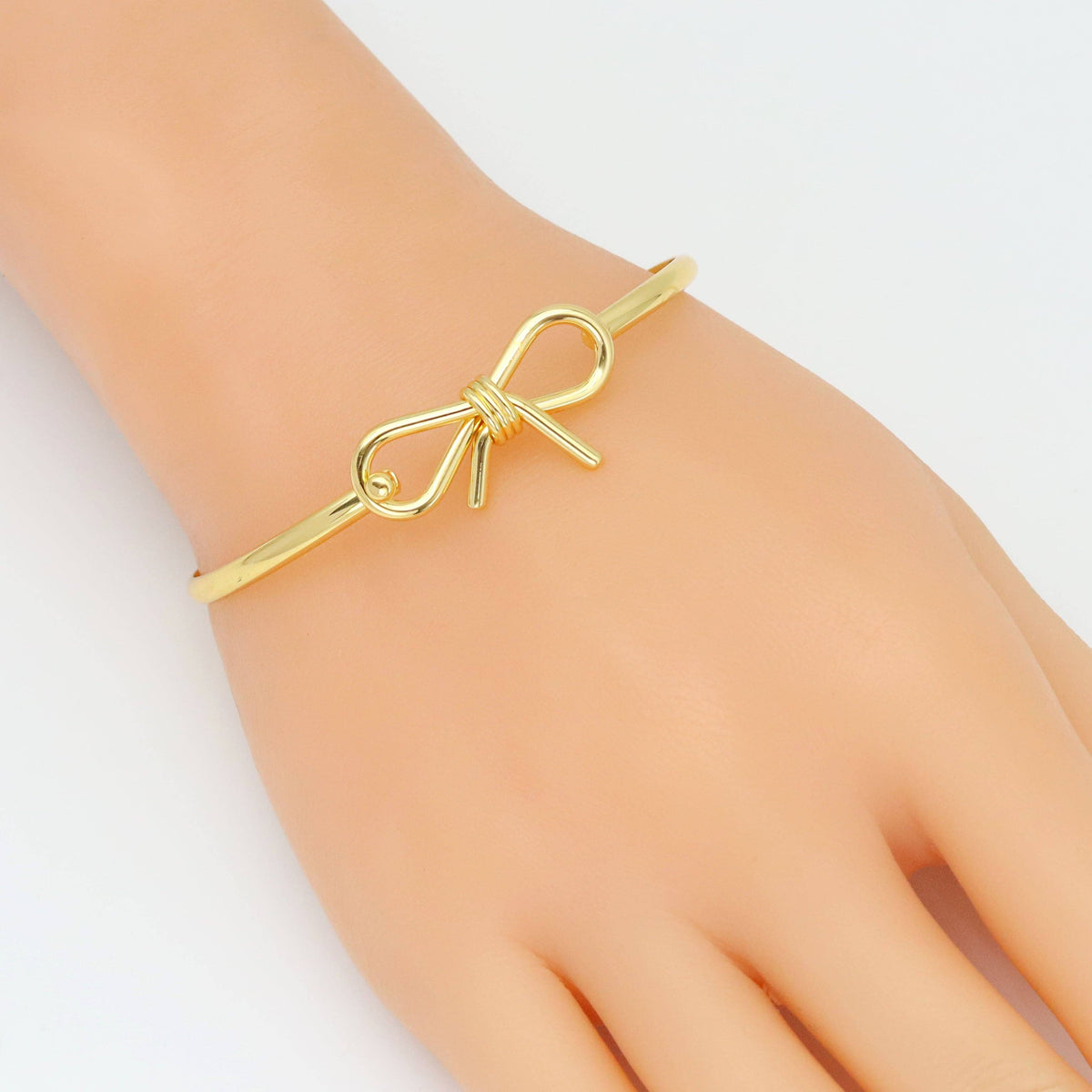 Plain Gold Bowknot Bracelet, Sku#A400