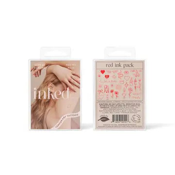 Red Ink Temporary Tattoo Pack