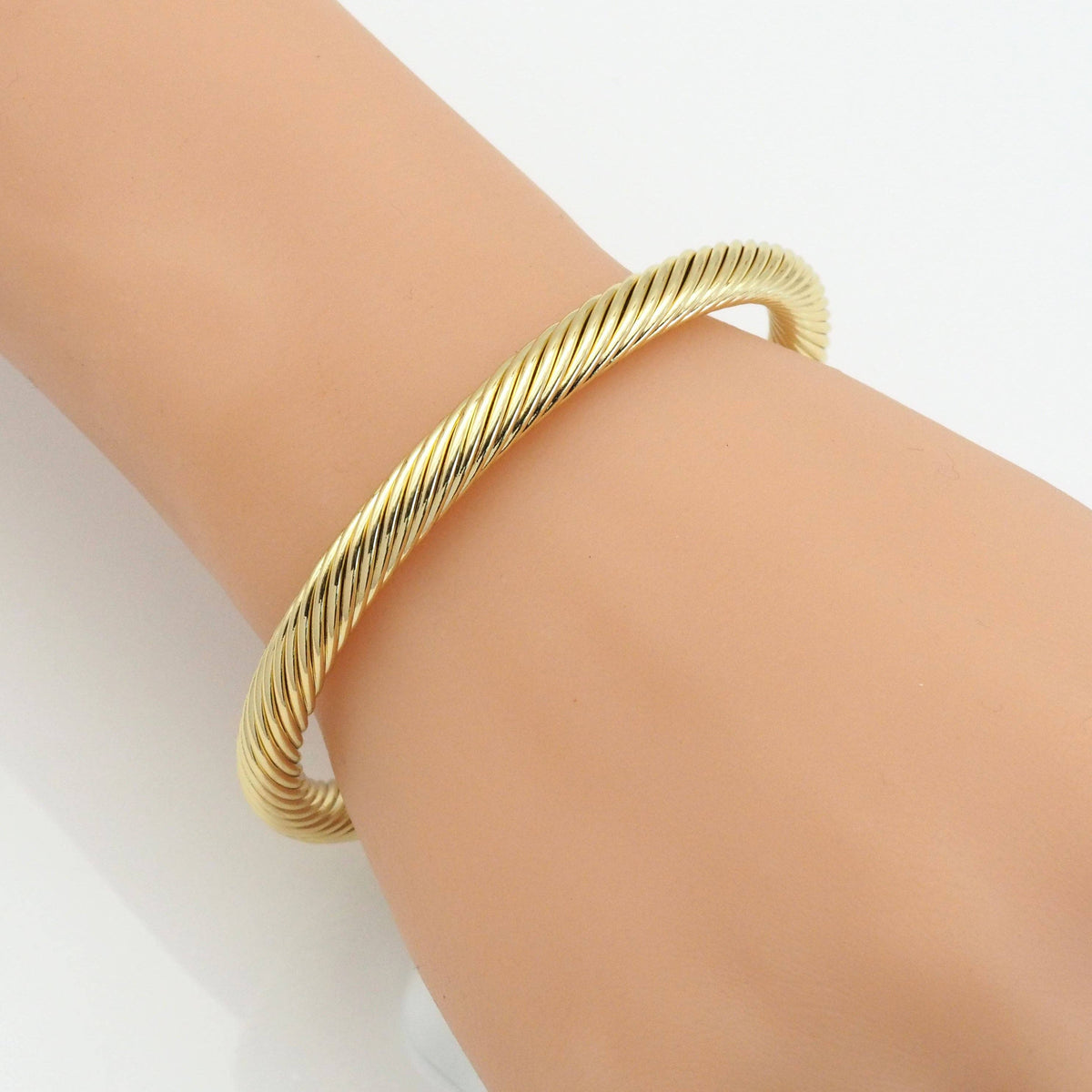 Gold Twisted Cuff Bracelet, Sku#LD415