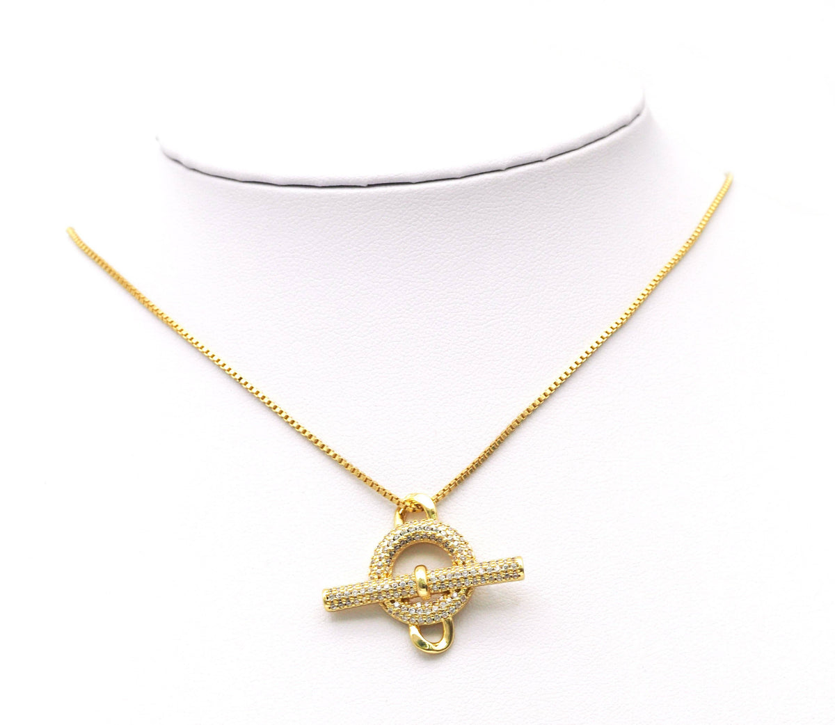 CZ Round Bar Bolt Pendant, Sku#LD219