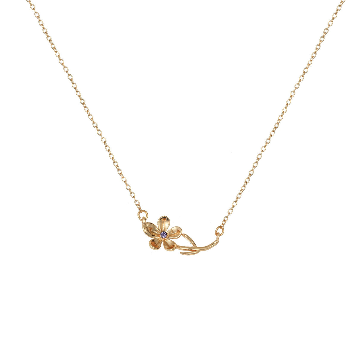 December Birth Flower 3D Pendant Necklace