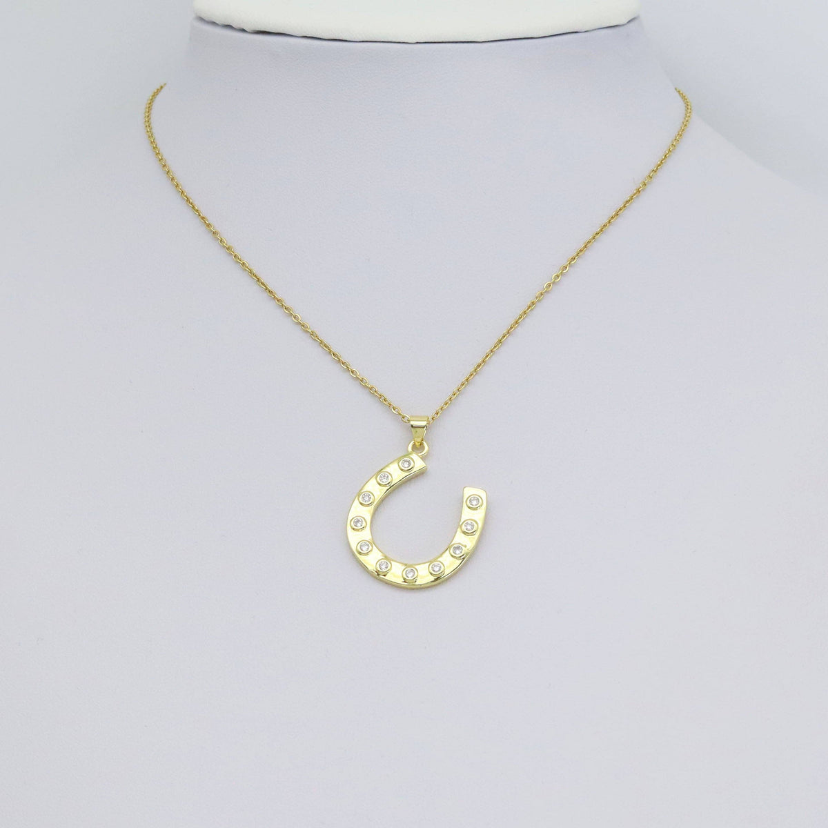 CZ Large Horseshoe U Shape Charm, Sku#LK910