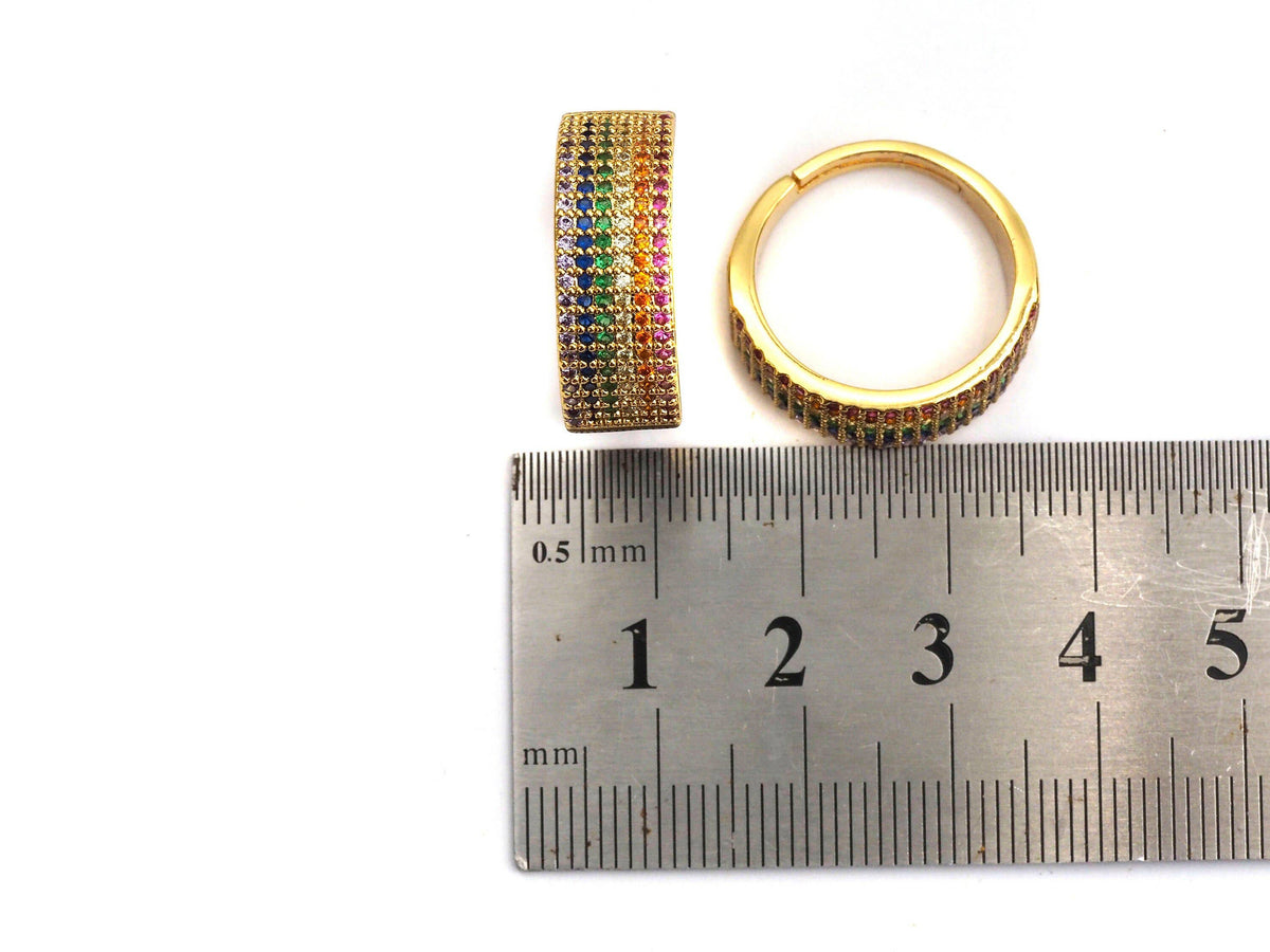 Colorful CZ Band Ring,Sku#X16