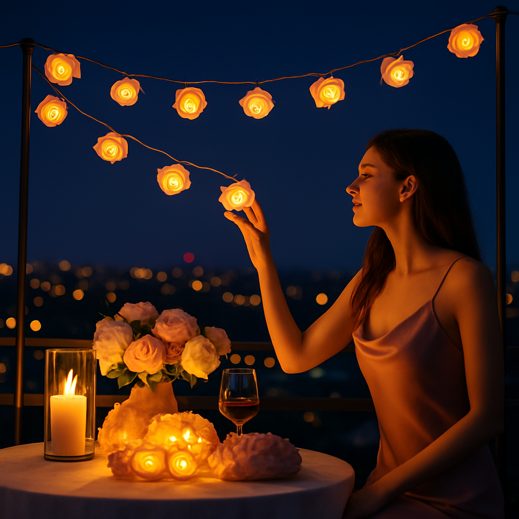 Rose Flower String Lights for Romantic Glow