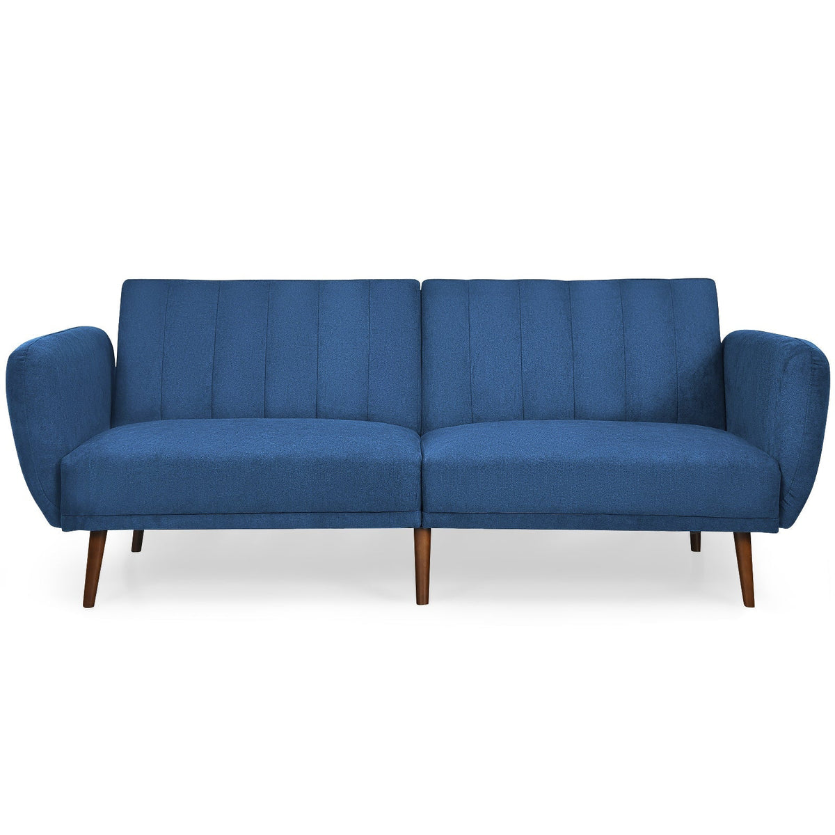 Convertible Futon Sofa Bed Adjustable Couch Sleeper with Wood Legs