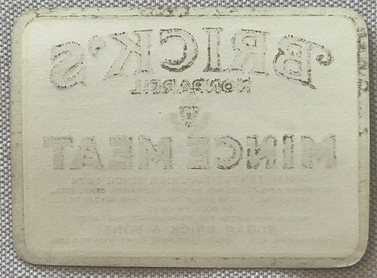 Antique Brick's Nonpareil Mince Meat Label π¦ 5 LB SIZE, Edgar Brick & Sons Crosswicks NJ, NOS 1910s-1930s