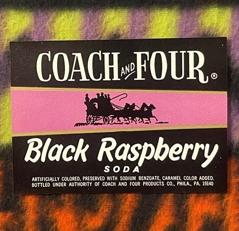 Vintage Combo Coach and Four Soda Labels from 1960s