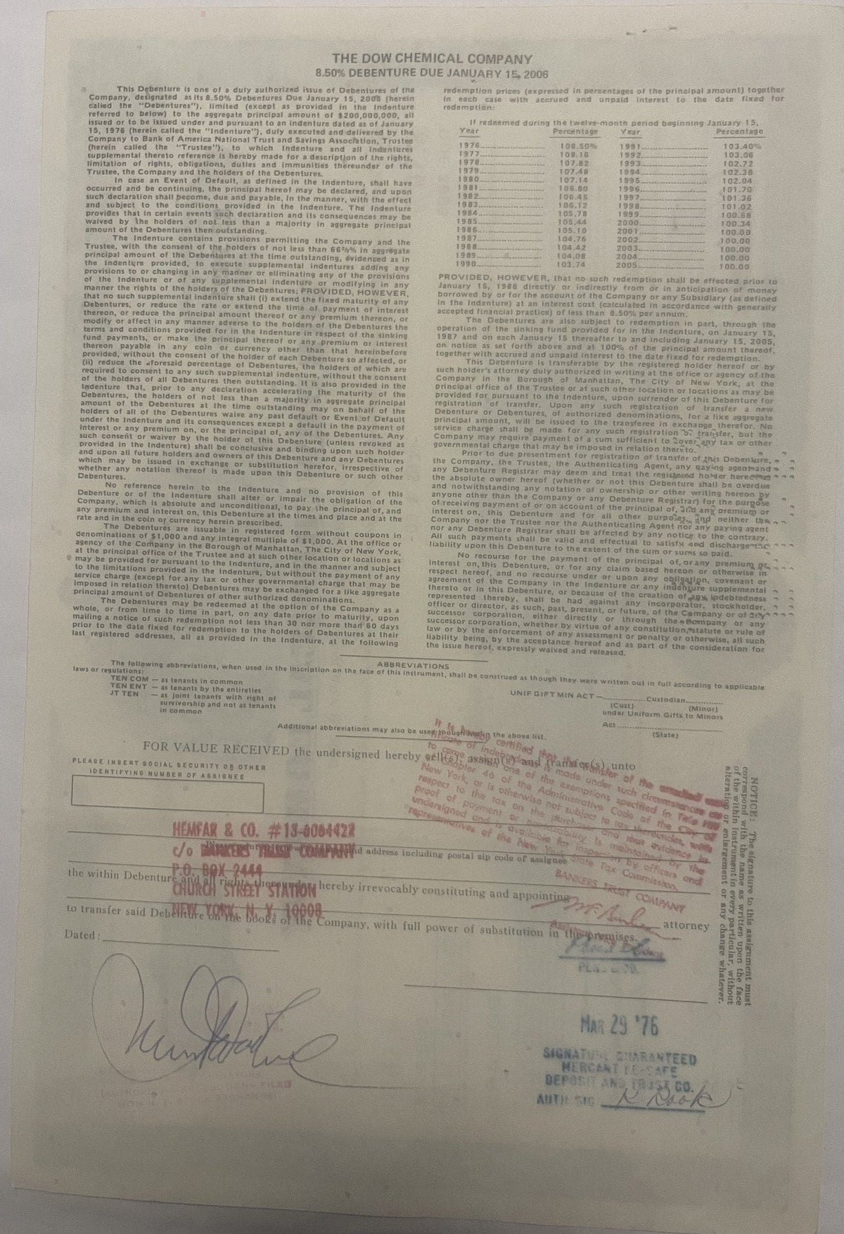 Vintage 1970s Dow Chemicals Stock Certificate - Green - American Icon! š