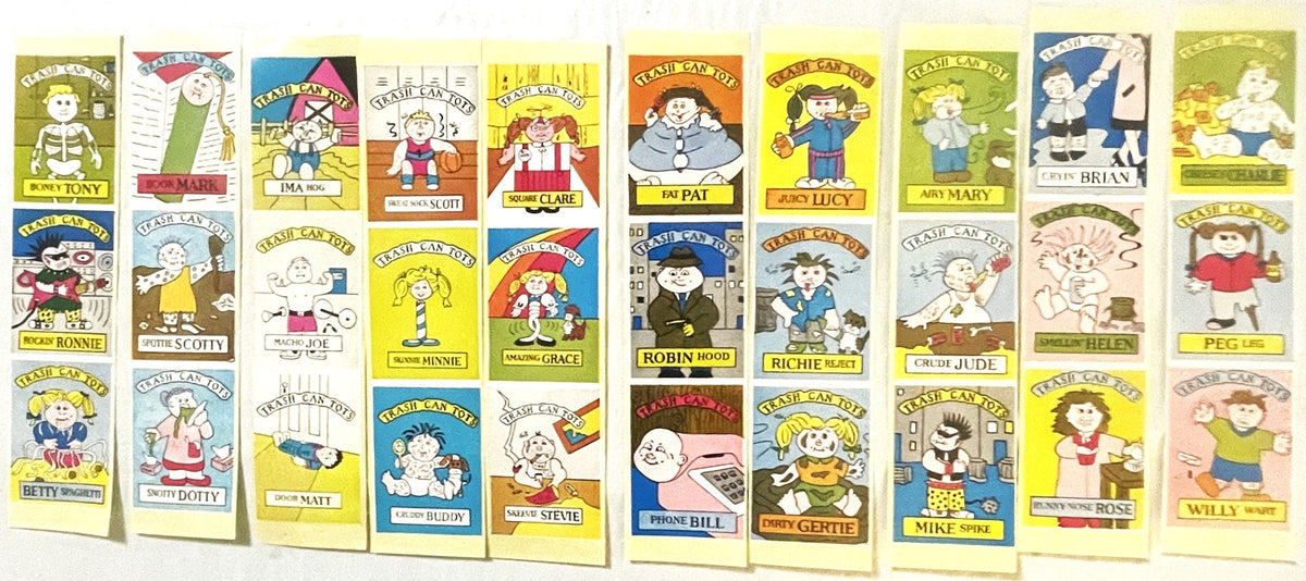 Vintage 1980s Trash Can Tots Stickers Madballs and Garbage Pail Kids Inspired 9 ✨