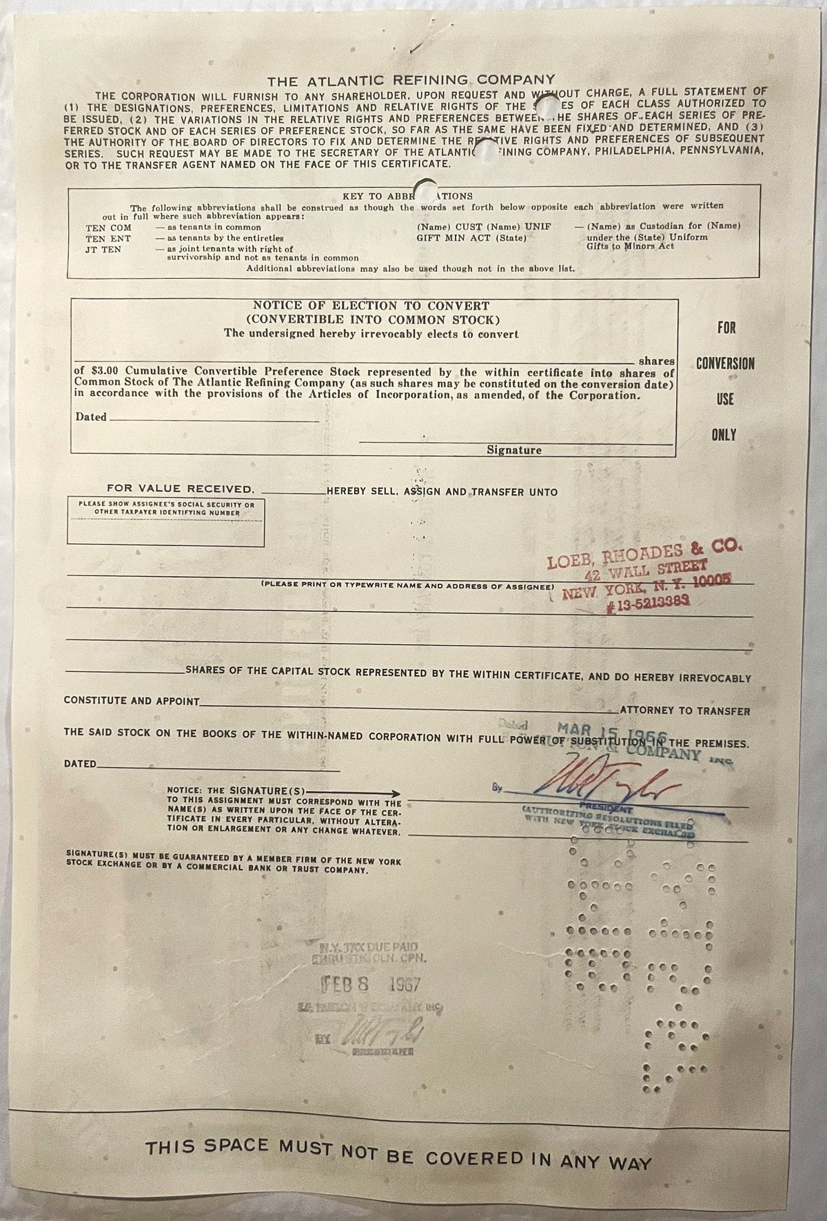 Vintage 1960s Atlantic Refining Company Stock Certificate Unearthed