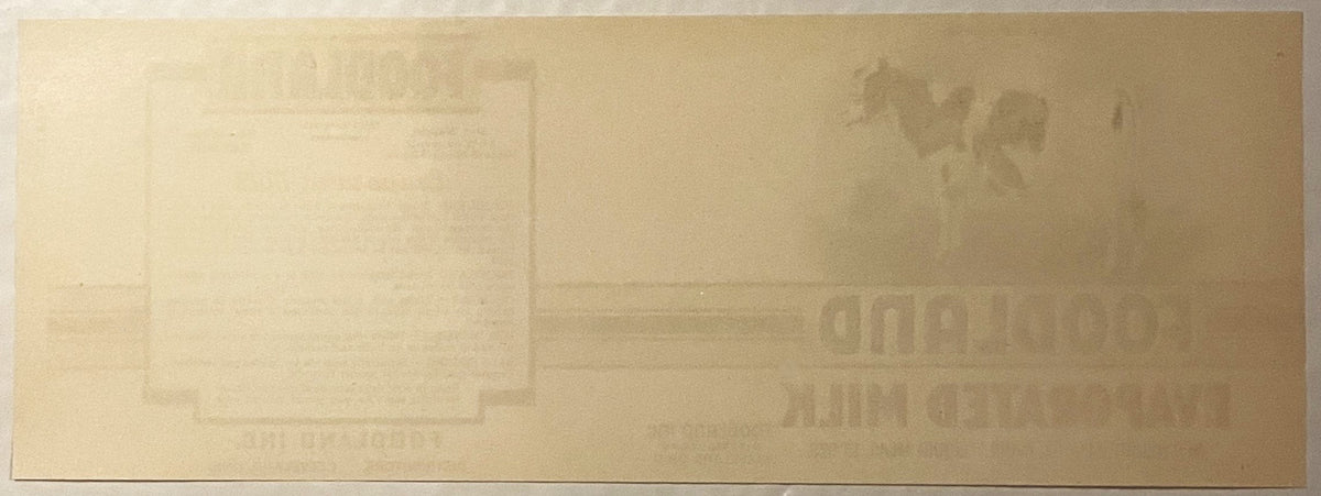 Antique 1920s Foodland Evaporated Milk Label đ Cleveland Ohio Farmhouse Art