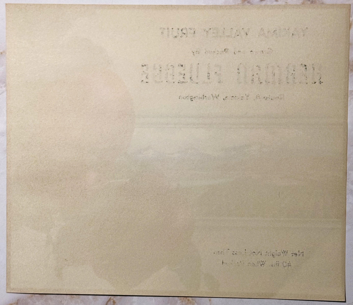 Vintage 1940s Yakima Valley Fruit Crate Label — Grown and Packed By Herman Fluegge, Route 4 Yakima WA