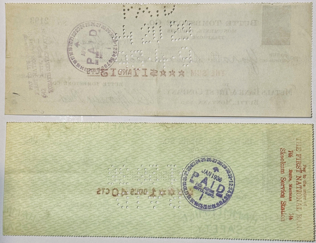 Antique Butte Tombstone Company Check | 1920s–1930s Montana Mining Boomtown Ephemera ✨