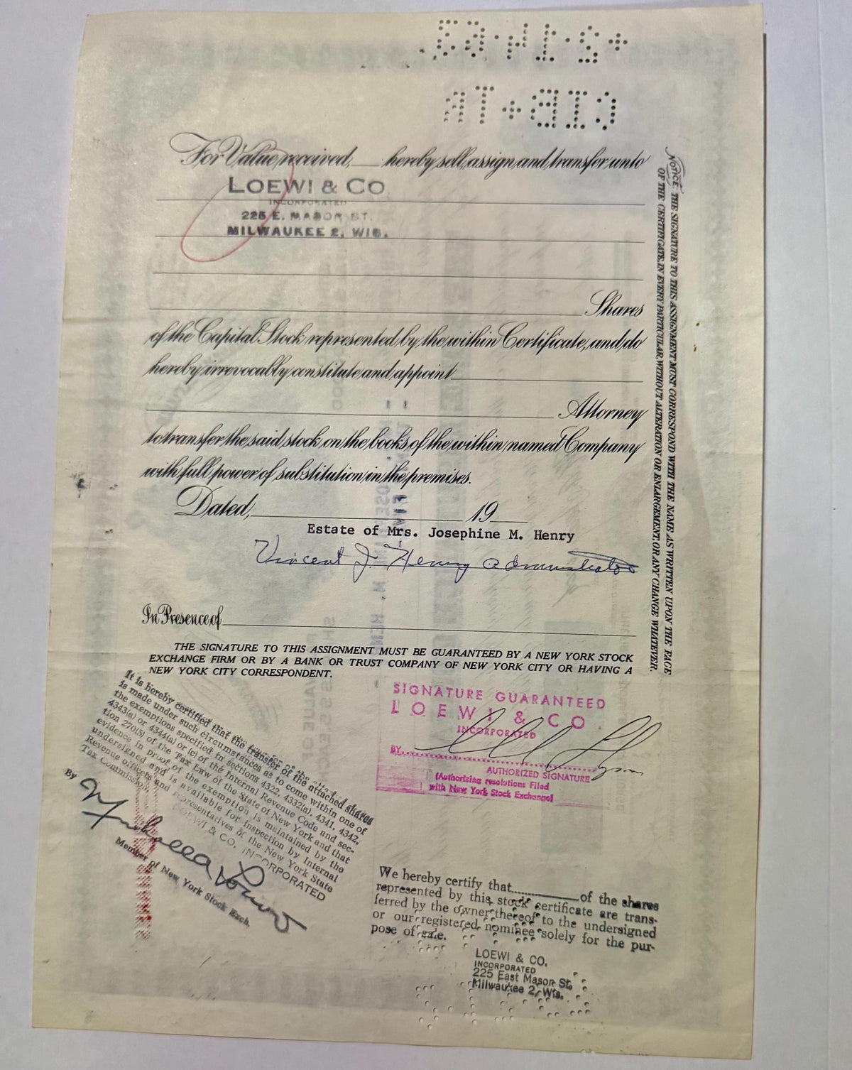 Vintage 1950s Home Insurance Company Stock Certificate Discovered