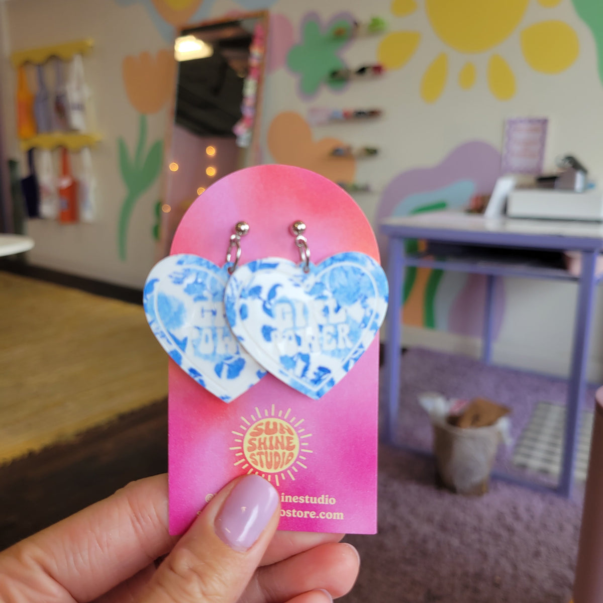 Girl Power Floral Earrings