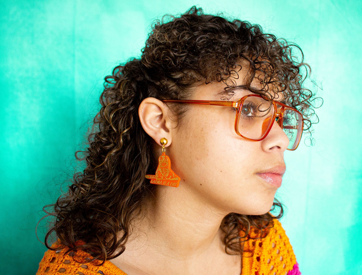 Karma is a Cat Earrings