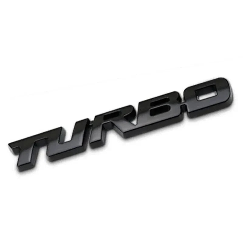 Turbocharged Metal Alloy 3D Car Sticker Badge | Sporty Decorative Car Emblem