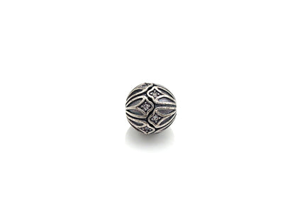 Antique Silver CZ Pave round ball, CZ Pave Spacer Beads in oxidized silver,10mm, sku#X133