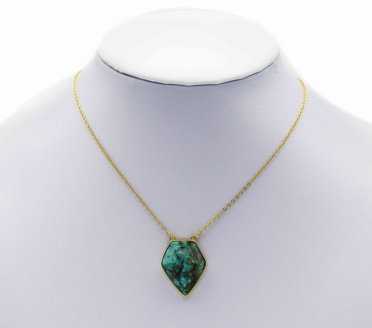 Gold Diamond Gemstone Pendant, Sku#LY03