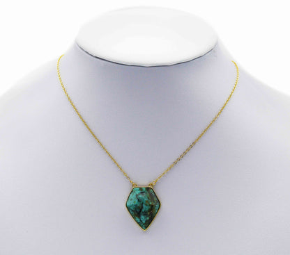 Gold Diamond Gemstone Pendant, Sku#LY03