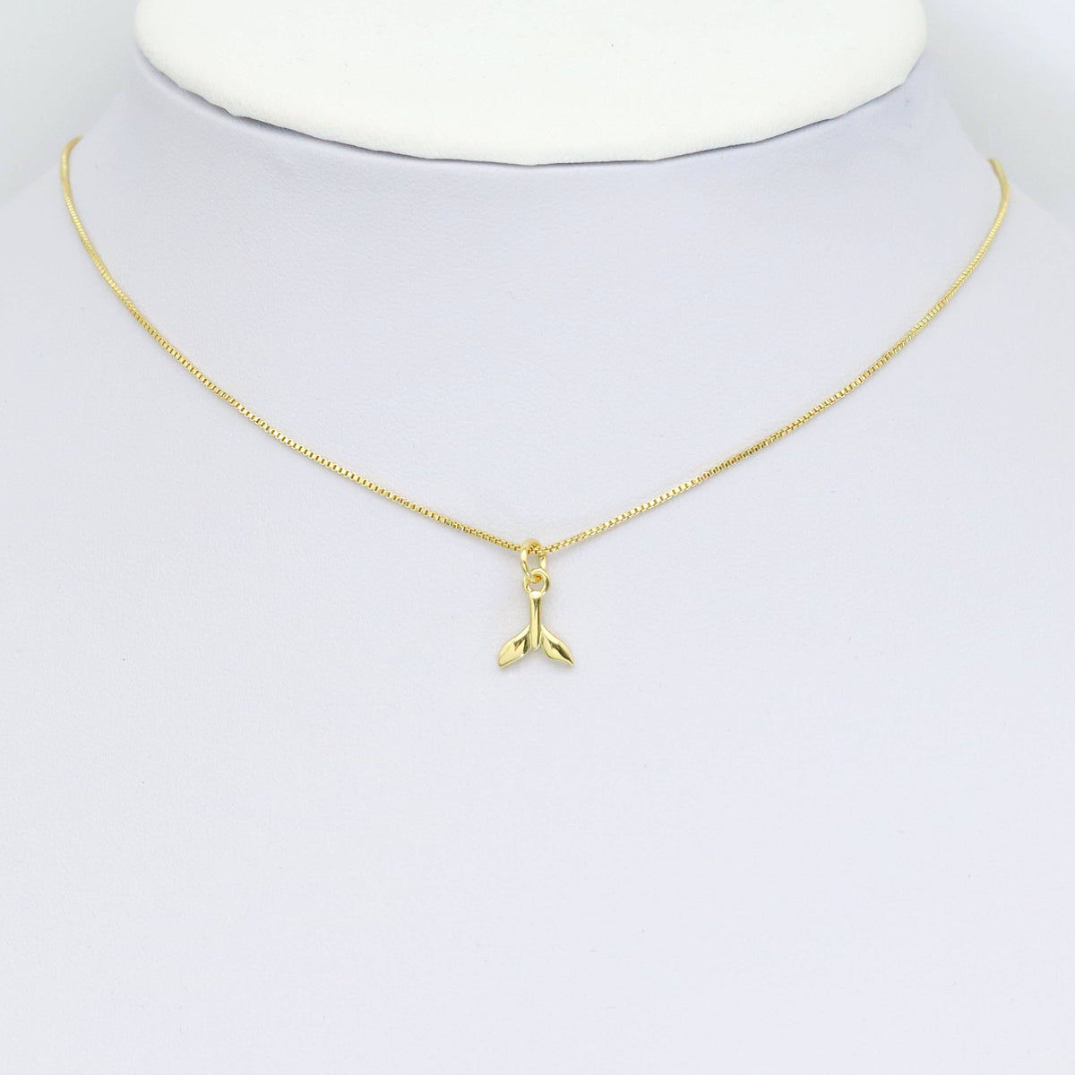 CZ Fish Tail Gold Charm, Sku#LK914