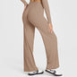 Loose Straight-leg Yoga Pants That Create A Slimming High-waisted Look