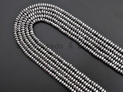 Quality Natural Silver Hematite beads,Rondelle Faceted Beads, Sku#S116