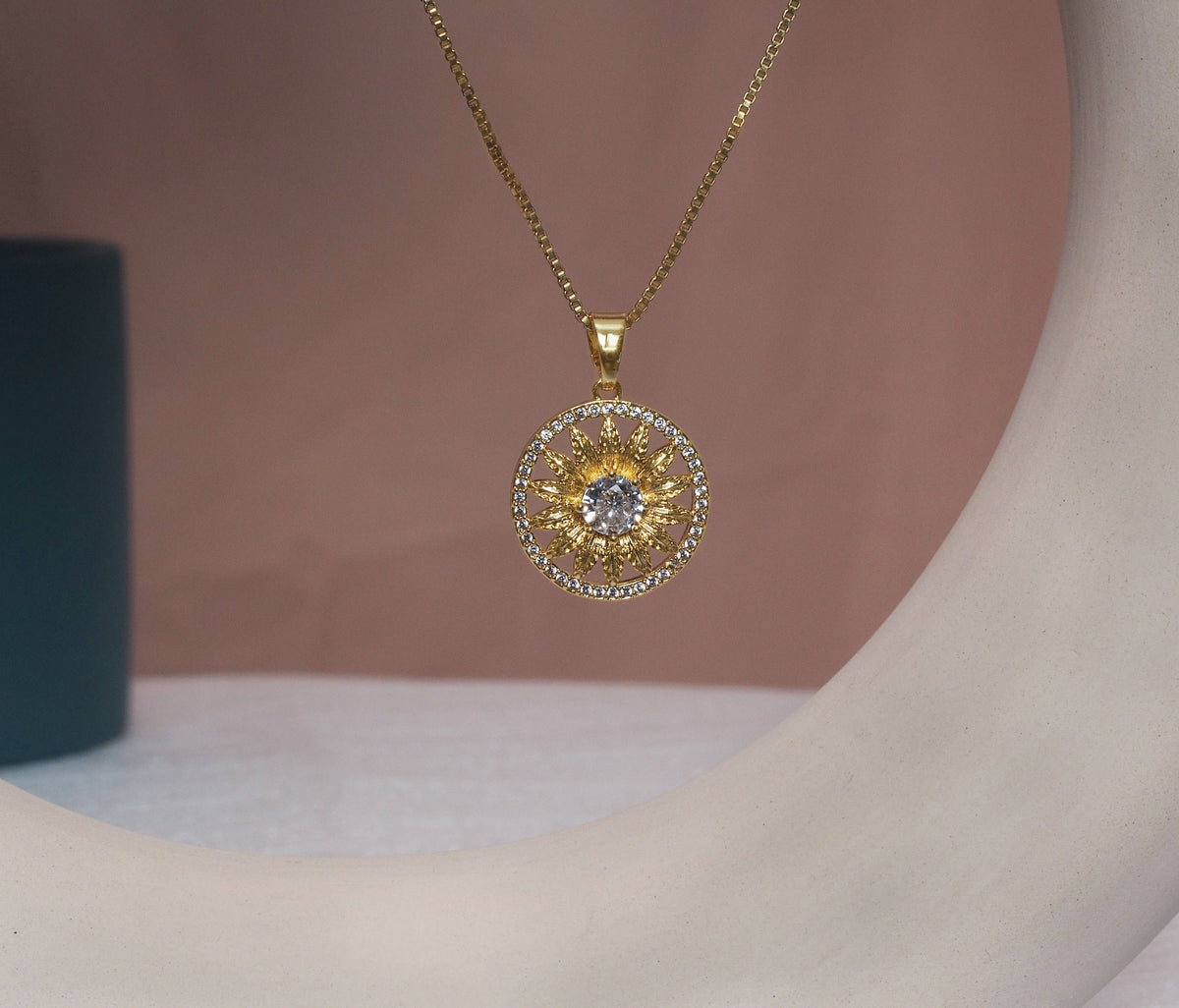 CZ Sunflower Charm, Sku#LK637