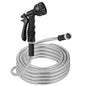 Stainless Steel Garden Hose with 7-Pattern Nozzle