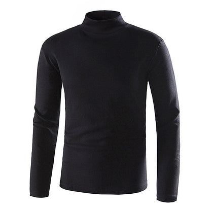 Mens Stylish Turtleneck Versatile And Slim-fit With Long Sleeves