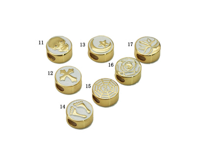 Whtie Enamel Spacer Beads, Sku#LK579