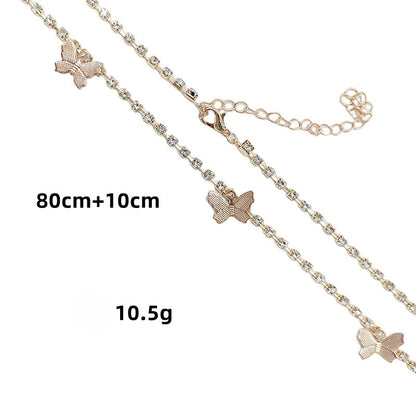 Sexy Bikini Waist Chain Crystals Butterfly Fashion Body Jewelry