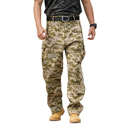 Outdoor Hiking Fleece-Lined Warm Casual Multi-Functional Waterproof And Wear-Resistant Workwear Tactical Pants