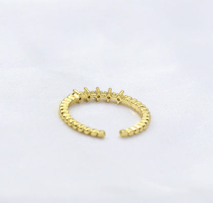 CZ  Thin Adjustable Ring, Sku#LD250