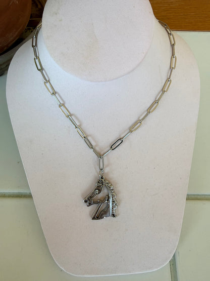 Horse Cutout Charm Necklace