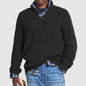 Foreign Trade Men's Business Casual Loose Zip Stand Collar Sweater