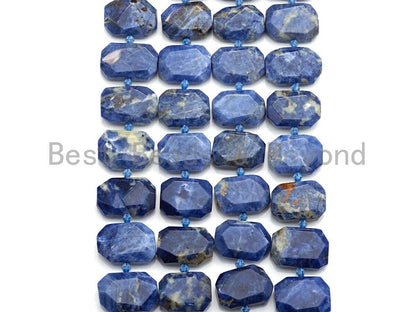 High Quality Natural Sodalite Rectangle Faceted Beads, Natur