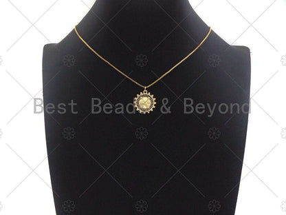 Black white CZ Pave Flower Ferris Wheel Charm, Sku#LK132