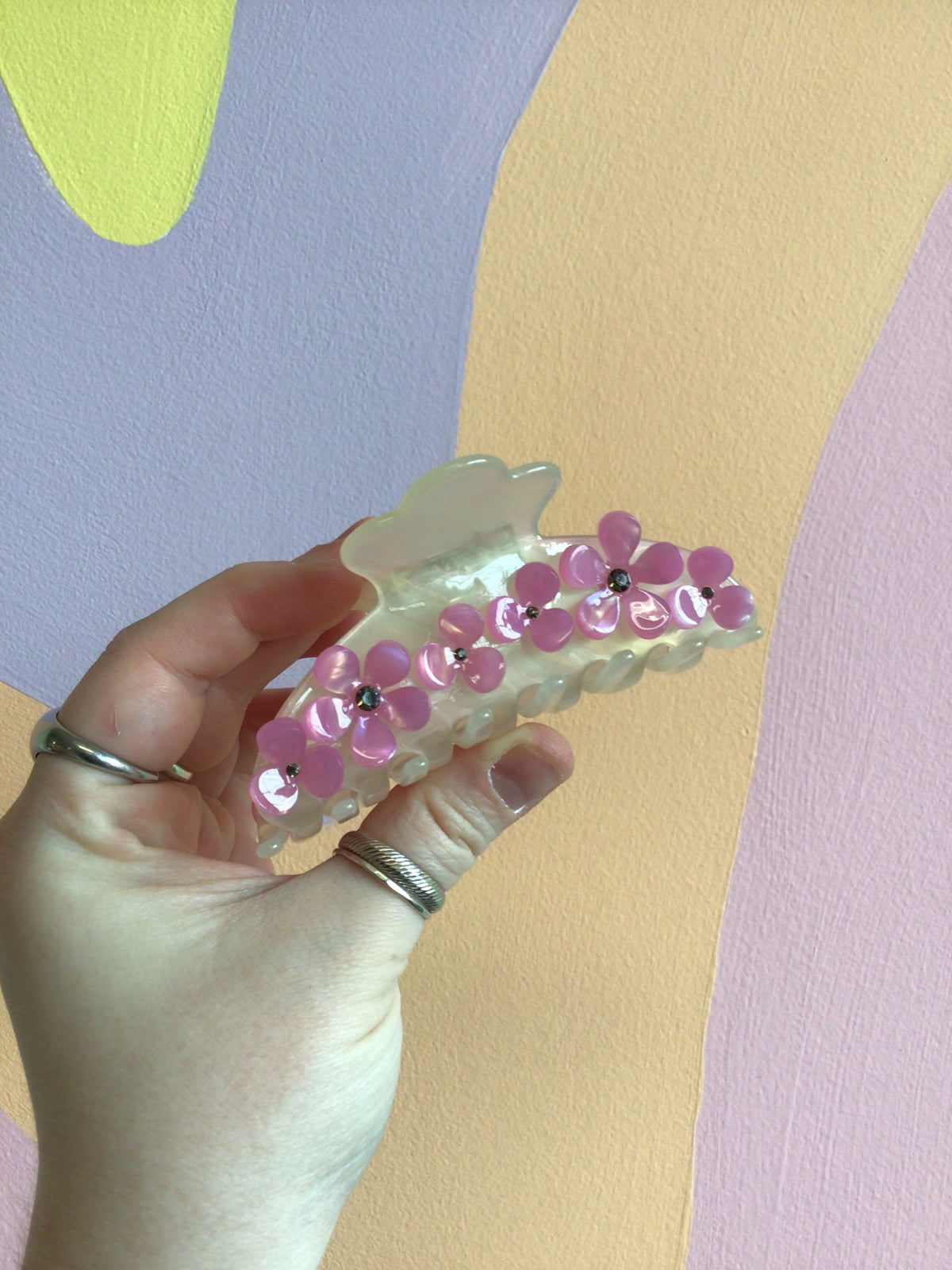 Appliqué Flower Hair Claws