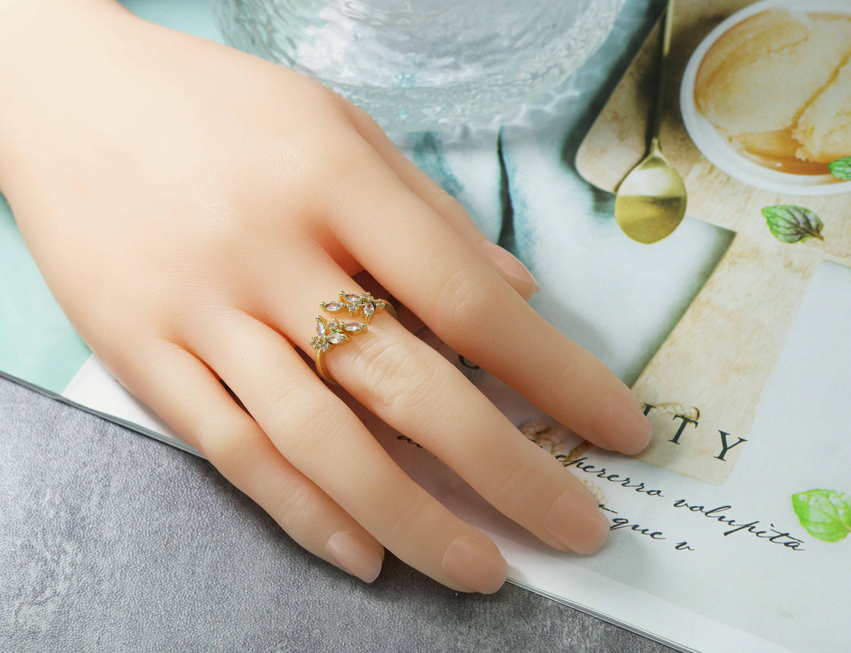 CZ Leaf Ring,Sku#X288