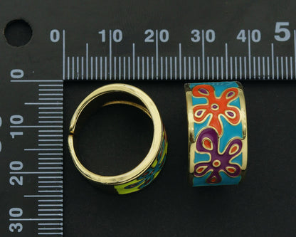 Enamel Band Adjustable Ring, Sku#X307