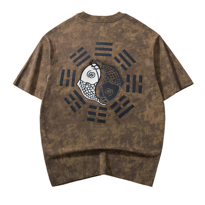 Koi Top Chinese Trendy Embroidered Short Sleeve
