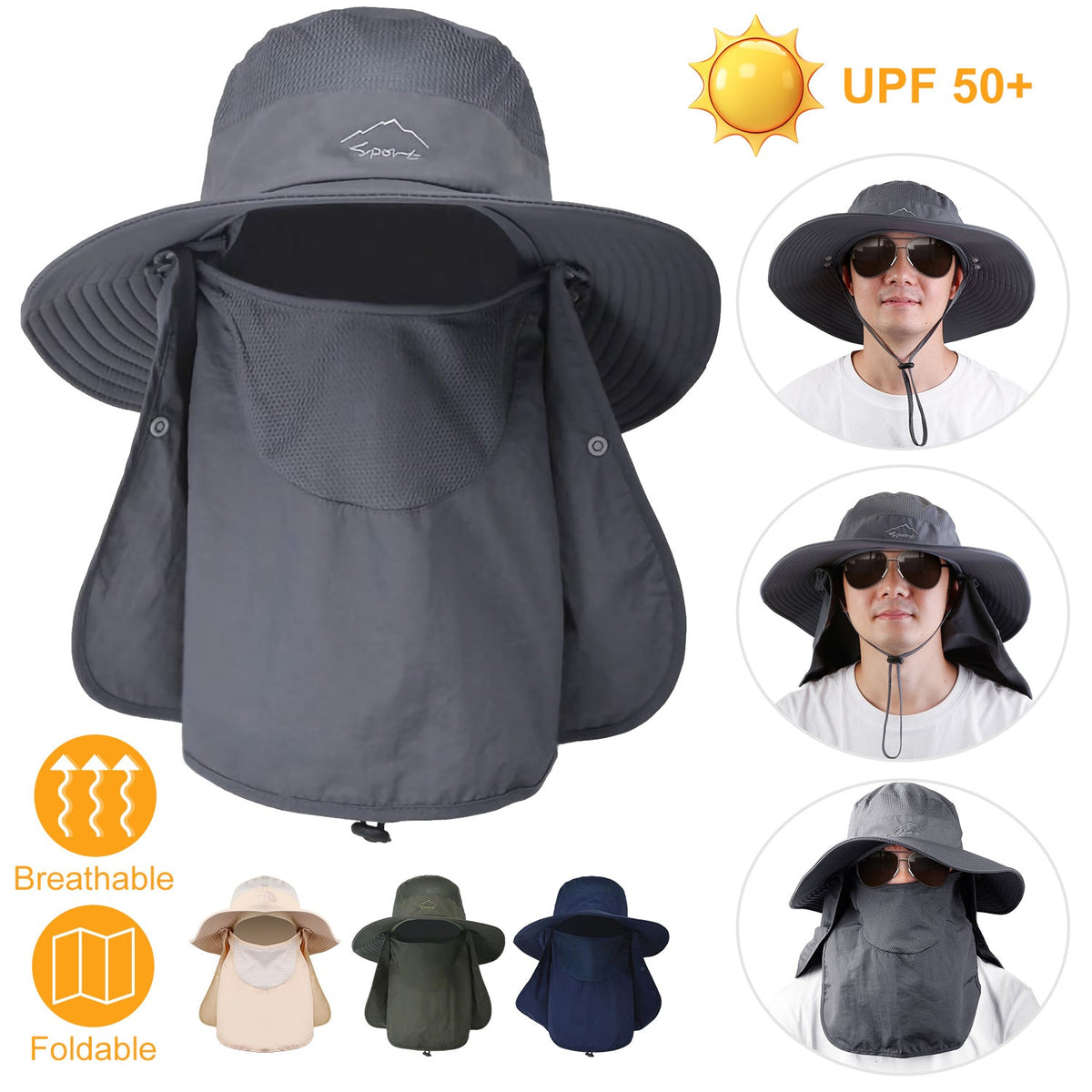 Fishing Bucket Hat Wide Brim Breathable Unisex Hat