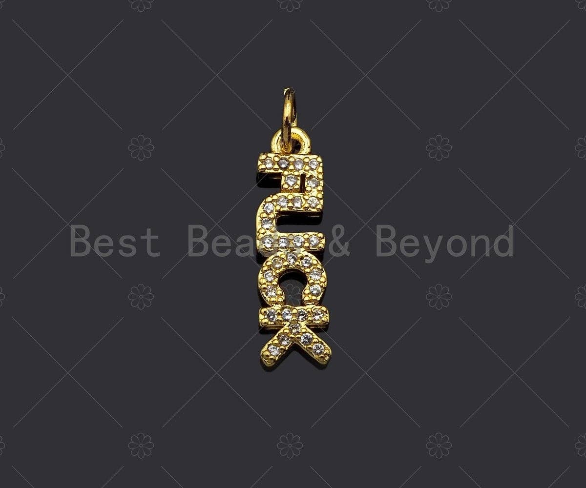 CZ Micro Pave Fuck Word Pendant/Charm,Cubic Zirconia Charm, LK191