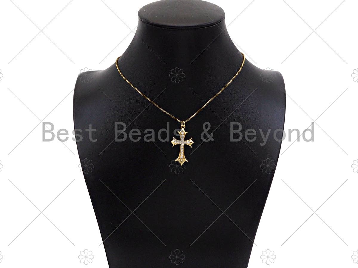 CZ Micro Pave Cross Shape Pendant/Charm,Cubic Zirconia Charm L512