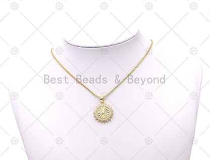 CZ Radical Coin Wheel with baguette CZ Charm, Sku#LK560